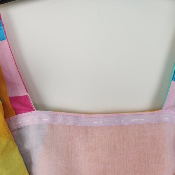 New York & Company Size M Multicolor Tie Back Cotton Dress with Pockets - Picture 6 of 12